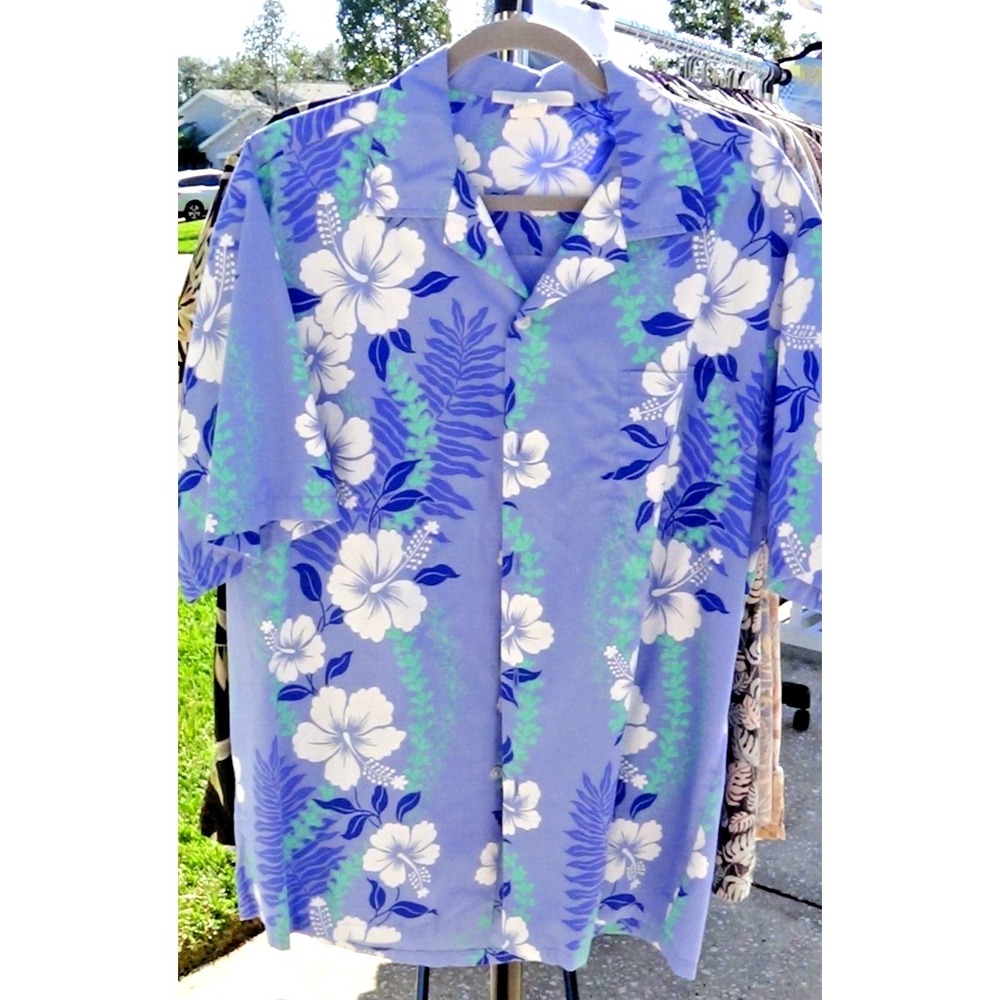 Men's Shirt XL Hawaiian Button Down Made in Hawaii #063